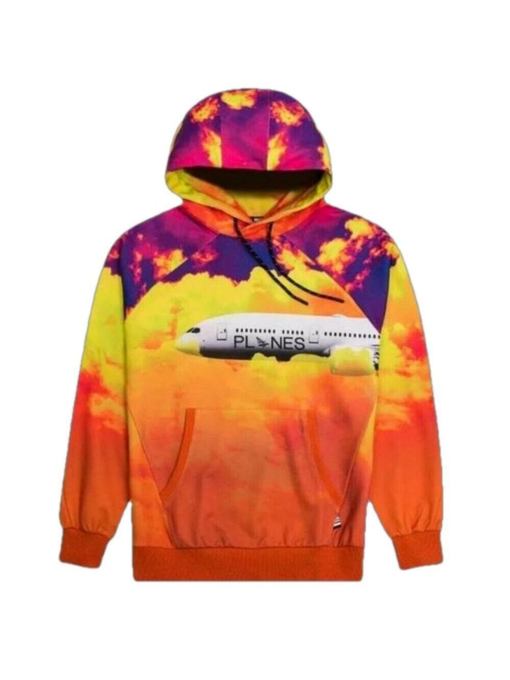 Paper Planes Tie Dye Jumbo Jet Acid Sky Pullover Hoodie Size Medium
